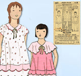 Simplicity 447: 1930s Uncut Girls Bloomer Dress Size 8 Vintage Sewing Pattern - Vintage4me2
