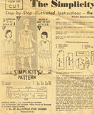 Simplicity 448: 1930s Uncut Little Girls Dress Size 8 Vintage Sewing Pattern