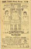 Simplicity 448: 1930s Uncut Little Girls Dress Size 8 Vintage Sewing Pattern - Vintage4me2