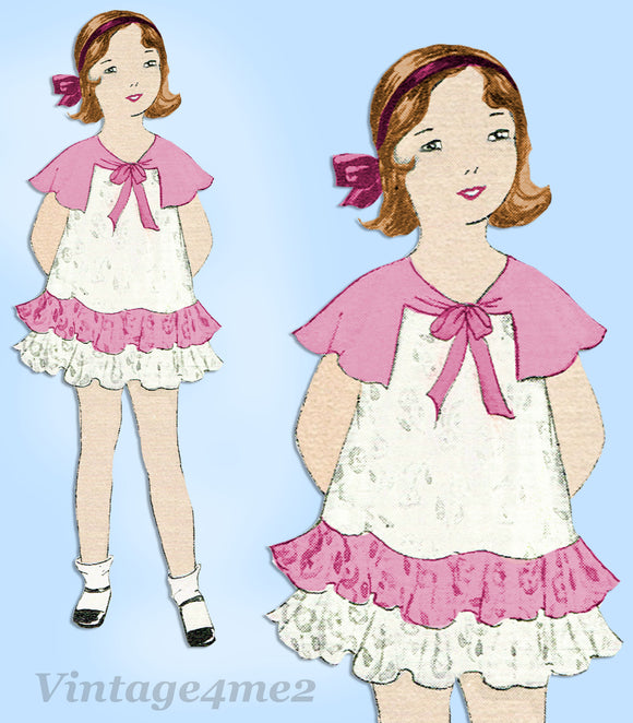 Simplicity 448: 1930s Uncut Little Girls Dress Size 8 Vintage Sewing Pattern - Vintage4me2