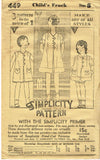 Simplicity 449: 1930s Uncut Little Girls Bloomer Dress Sz 8 Vintage Sewing Pattern -Vintage4me2