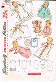 1950s Vintage Simplicity Sewing Pattern 4507 Baby Layette w Christening Dress