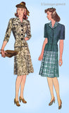 Simplicity 4527: 1940s Uncut Misses WWII Suit Sz 36 Bust Vintage Sewing Pattern