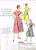 1950s Vintage Simplicity Sewing Pattern 4527 Easy Plus Size Dress Size 41 Bust