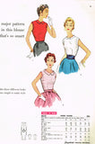 Simplicity 4613: 1950s Cute Misses Sleeveless Blouse 32B Vintage Sewing Pattern