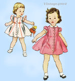 Simplicity 4626: 1950s Sweet Baby Girls Dress Size 1 Vintage Sewing Pattern