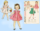 Simplicity 4626: 1950s Sweet Baby Girls Dress Size 1 Vintage Sewing Pattern