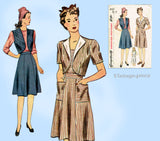Simplicity 4727: 1940s Cute WWII Sun Dress & Topper 34 B Vintage Sewing Pattern