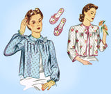 Simplicity 4756: 1940s Misses Bedjacket & Slippers 34B Vintage Sewing Pattern