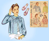 Simplicity 4756: 1940s Misses Bedjacket & Slippers 32B Vintage Sewing Pattern