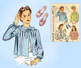 Simplicity 4756: 1940s Misses Bedjacket & Slippers 32B Vintage Sewing Pattern