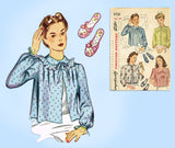 Simplicity 4756: 1940s Misses Bedjacket & Slippers 38B Vintage Sewing Pattern