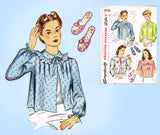 Simplicity 4756: 1940s Misses Bedjacket & Slippers 40B Vintage Sewing Pattern