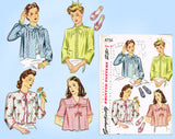 Simplicity 4756: 1940s Misses Bedjacket & Slippers 40B Vintage Sewing Pattern