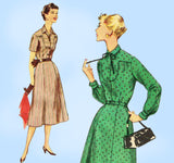 1950s Vintage Simplicity Sewing Pattern 4802 Uncut Misses Day Dress Sz 36 B