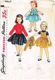 1950s Vintage Simplicity Sewing Pattern 4823 FF Toddler Girls Suit Size 2 21B