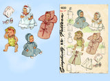 Simplicity 4830: 1940s 11in Tiny Tears Baby Doll Clothes Set Vintage Sewing Pattern