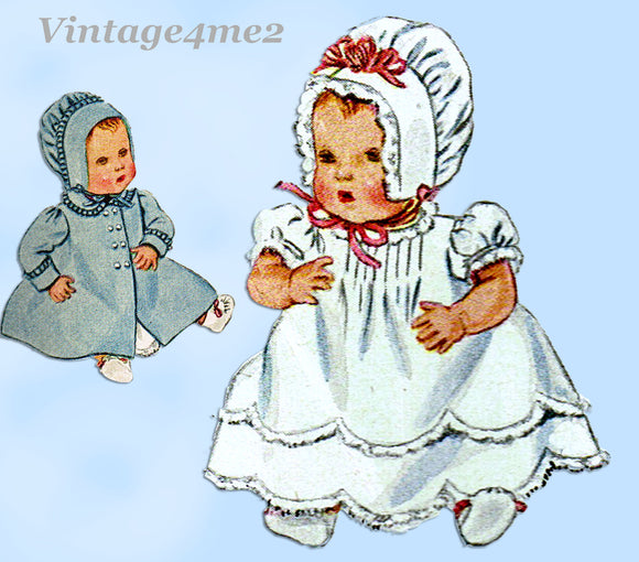 Simplicity 4830: 1940s 11in Tiny Tears Baby Doll Clothes Set Vintage Sewing Pattern