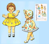 1960s Vintage Simplicity Sewing Pattern 4839 Easy 15" Walking Baby Doll Clothes