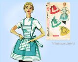 1950s Vintage Simplicity Sewing Pattern 4857 Easy Misses 1 Yard Apron Fits All