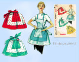 1950s Vintage Simplicity Sewing Pattern 4857 Easy Misses 1 Yard Apron Fits All