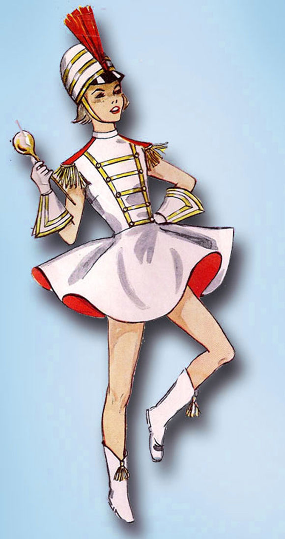 1950s Vintage Simplicity Sewing Pattern 4866 Toddler Girls Uncut  Majorette Costume Sz 6 Vintage4me2