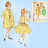 1960s Vintage Simplicity Sewing Pattern 4875 Cute Girls Dress & Coat Size 7