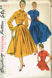 1950s Vintage Simplicity Sewing Pattern 4890 Uncut Misses Tucked Dress Sz 12 30B