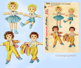 Simplicity 4940: 1950s Sweet 18in Uncut Soft Doll Twins Vintage Sewing Pattern