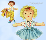 Simplicity 4940: 1950s Sweet 18in Uncut Soft Doll Twins Vintage Sewing Pattern