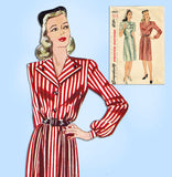 Simplicity 4779: 1940s Uncut Misses WWII Dress Sz 38 Bust Vintage Sewing Pattern
