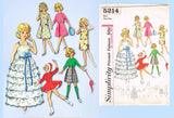 1950s Vintage Simplicity Sewing Pattern 5214 Uncut 12in High Heel Doll Clothes