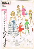 1950s Vintage Simplicity Sewing Pattern 5214 Uncut 12in High Heel Doll Clothes
