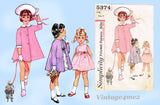 Simplicity 5374: 1960s Toddler Girls Dress & Coat Size 3 Vintage Sewing Pattern