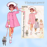 Simplicity 5374: 1960s Toddler Girls Dress & Coat Size 3 Vintage Sewing Pattern