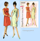 Simplicity 5920: 1960s Uncut Misses A-Line Dress Sz 36 B Vintage Sewing Pattern