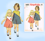 Simplicity 6469: 1960s Uncut Toddler Girls Dress Size 4 Vintage Sewing Pattern