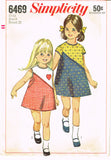 Simplicity 6469: 1960s Uncut Toddler Girls Dress Size 4 Vintage Sewing Pattern