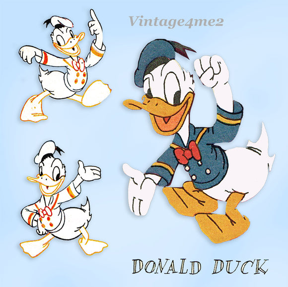 1940s Vintage Simplicity Transfer Pattern 7129 Uncut Donald Duck Bedspread Motif