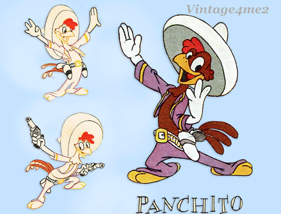 1940s Vintage Simplicity Transfer Pattern 7131 Uncut Panchito Bedspread Motif