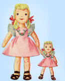 Simplicity 7328: 1940s Big & Little Sister Cloth Dolls Vintage Sewing Pattern