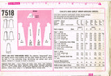 Simplicity 7518: 1960s Cute Girls Back Wrap Dress Sz 8 Vintage Sewing Pattern