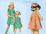 Simplicity 7518: 1960s Cute Girls Back Wrap Dress Sz 8 Vintage Sewing Pattern