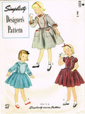 1950s Simplicity Designer Sewing Pattern 8301 Toddler Girls Holiday Dress Size 2