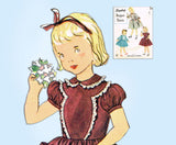 1950s Simplicity Designer Sewing Pattern 8301 Toddler Girls Holiday Dress Size 2