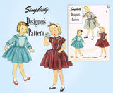 1950s Simplicity Designer Sewing Pattern 8301 Toddler Girls Holiday Dress Size 2