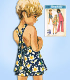 1960s Vintage Simplicity Sewing Pattern 8766 Toddler Girls Play Clothes Set Sz 4 - Vintage4me2