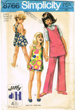 1960s Vintage Simplicity Sewing Pattern 8766 Toddler Girls Play Clothes Set Sz 4 - Vintage4me2