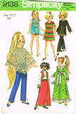 1970s Vintage Simplicity Sewing Pattern 9138 Uncut 17.5in Teen Fashion Doll Clothes