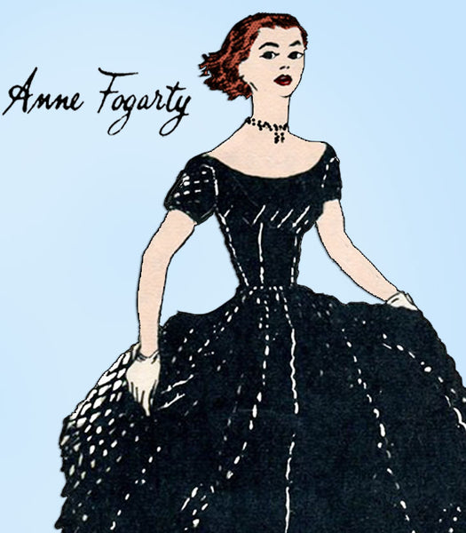 1950s Rare Vintage Designer Spadea Pattern 1096 Uncut Anne Fogarty Dress Sz 34 B - Vintage4me2